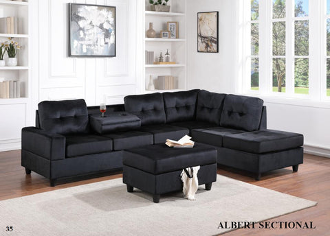 ALBERT - A CORNER SECTIONAL WITH A STORAGE OTTOMAN