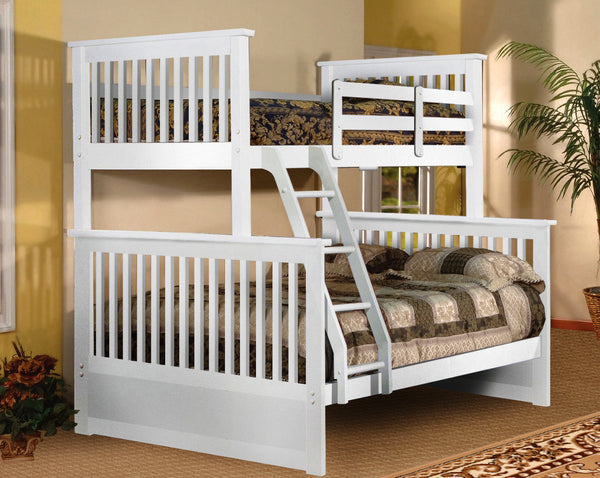 ELLIOT BUNK BED - SINGLE OVER DOUBLE SOLID WOOD (White, Espresso)