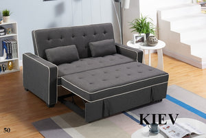 KIEV - COMPACT SOFA BED WITH TWO TOSS PILLOWS