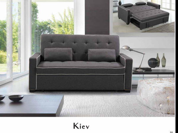 KIEV - COMPACT SOFA BED WITH TWO TOSS PILLOWS