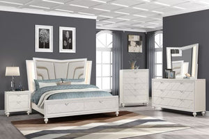 AISHA - MODERN 6 PC BEDROOM SET WITH LED LIGHTS & STORAGE