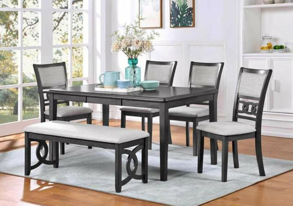 SYDNEY - MODERN 6 PC DINING SET WITH BENCH